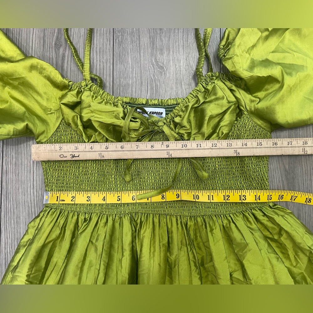 Anthropologie Dhruv Kapoor Corset Mini Dress in Green Size Large - Picture 8 of 11